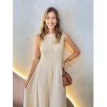 VESTIDO YASMIN CANELADO AREIA