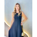 VESTIDO YASMIN CANELADO PRETO