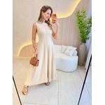 VESTIDO YASMIN CANELADO AREIA