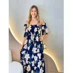 VESTIDO FERNANDA MANGA CURTA AZUL FLORIDO
