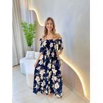 VESTIDO FERNANDA MANGA CURTA AZUL FLORIDO