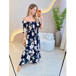 VESTIDO FERNANDA MANGA CURTA AZUL FLORIDO