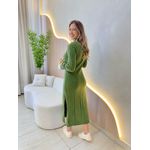 VESTIDO MIDI TRICOT MOUSSE VERDE MUSGO