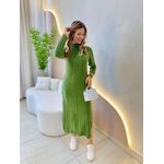 VESTIDO MIDI TRICOT MOUSSE VERDE MUSGO