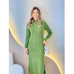 VESTIDO MIDI TRICOT MOUSSE VERDE MUSGO