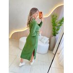 VESTIDO MIDI TRICOT MOUSSE VERDE MUSGO
