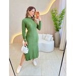 VESTIDO MIDI TRICOT MOUSSE VERDE MUSGO