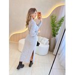 VESTIDO MIDI TRICOT MOUSSE CINZA