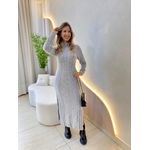 VESTIDO MIDI TRICOT MOUSSE CINZA