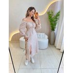 VESTIDO VIOLETA MANGA LONGA OFF/LARANJA