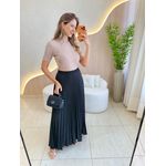 SAIA LONGUETE PLISSADA PRETO