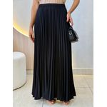 SAIA LONGUETE PLISSADA PRETO