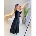 VESTIDO YASMIN CANELADO MANGA LONGA PRETO