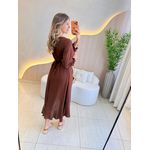 VESTIDO MIDI ENVELOPE MANGA LONGA MARROM