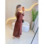VESTIDO MIDI ENVELOPE MANGA LONGA MARROM