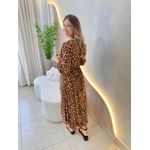 VESTIDO MIDI ENVELOPE MANGA LONGA ONÇA