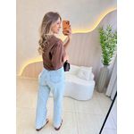 BLUSA CROPPED NEW YORK MARROM