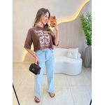 BLUSA CROPPED NEW YORK MARROM