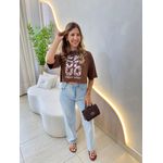 BLUSA CROPPED NEW YORK MARROM
