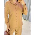 CONJUNTO ALFAIATARIA CAMISA NUDE