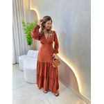 VESTIDO MANGA LONGA VALENTINA MARROM ESCURO