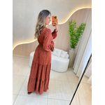 VESTIDO MANGA LONGA VALENTINA MARROM ESCURO