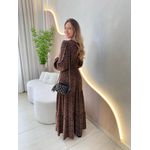 VESTIDO MANGA LONGA VALENTINA PRETO/LARANJA