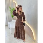 VESTIDO MANGA LONGA VALENTINA PRETO/LARANJA