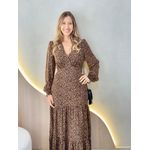 VESTIDO MANGA LONGA VALENTINA PRETO/LARANJA