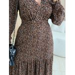 VESTIDO MANGA LONGA VALENTINA PRETO/LARANJA