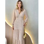 VESTIDO MANGA LONGA VALENTINA OFF/LARANJA