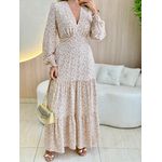 VESTIDO MANGA LONGA VALENTINA OFF/LARANJA