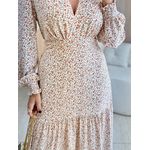 VESTIDO MANGA LONGA VALENTINA OFF/LARANJA