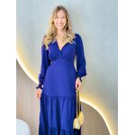 VESTIDO MANGA LONGA VALENTINA AZUL MARINHO