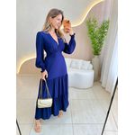 VESTIDO MANGA LONGA VALENTINA AZUL MARINHO