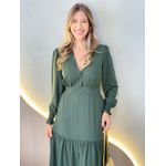 VESTIDO MANGA LONGA VALENTINA VERDE LISO