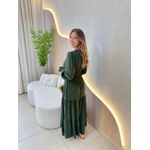 VESTIDO MANGA LONGA VALENTINA VERDE LISO