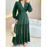 VESTIDO MANGA LONGA VALENTINA VERDE LISO