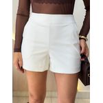 SHORT COURINO ZÍPER LATERAL BRANCO