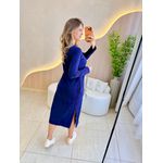 VESTIDO MOLETINHO MANGA AZUL MARINHO