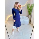 VESTIDO MOLETINHO MANGA AZUL MARINHO