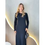 VESTIDO MOLETINHO MANGA PRETO