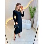 VESTIDO MOLETINHO MANGA PRETO