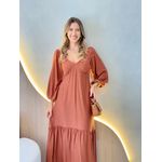 VESTIDO ALICIA MANGA LONGA CARAMELO