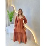 VESTIDO ALICIA MANGA LONGA CARAMELO