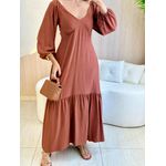 VESTIDO ALICIA MANGA LONGA CARAMELO