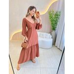 VESTIDO ALICIA MANGA LONGA CARAMELO