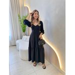 VESTIDO ALICIA MANGA LONGA PRETO