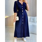 VESTIDO LINHO SHEILA AZUL MARINHO