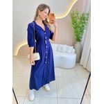 VESTIDO LINHO SHEILA AZUL MARINHO